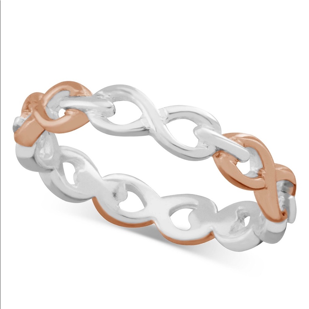 NWT Two-Tone Infinity Link Ring Size 8